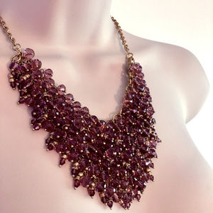 Gold and Amethyst Beaded Necklace